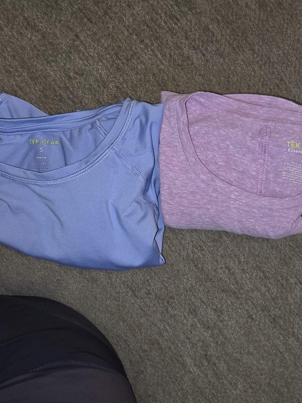 2 Tek Gear Short-Sleeve Active Tees - Blue & Lavender Small